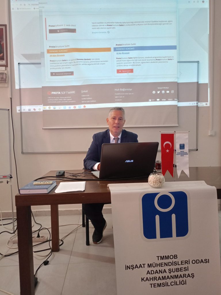 İnşaat Mühendisleri Odası Kahramanmaraş ProtaStructure etkinliği yazılım demosu