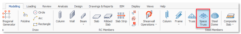 Inserting a Space Truss