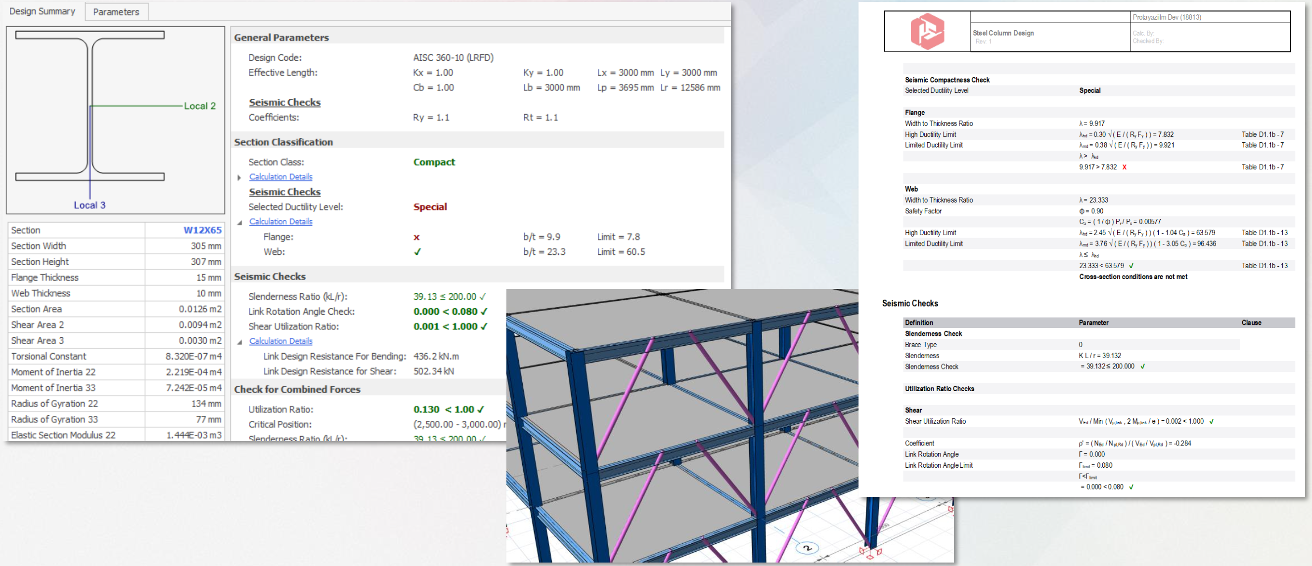 ProtaStructure 2025 - Steel Seismic Design Check