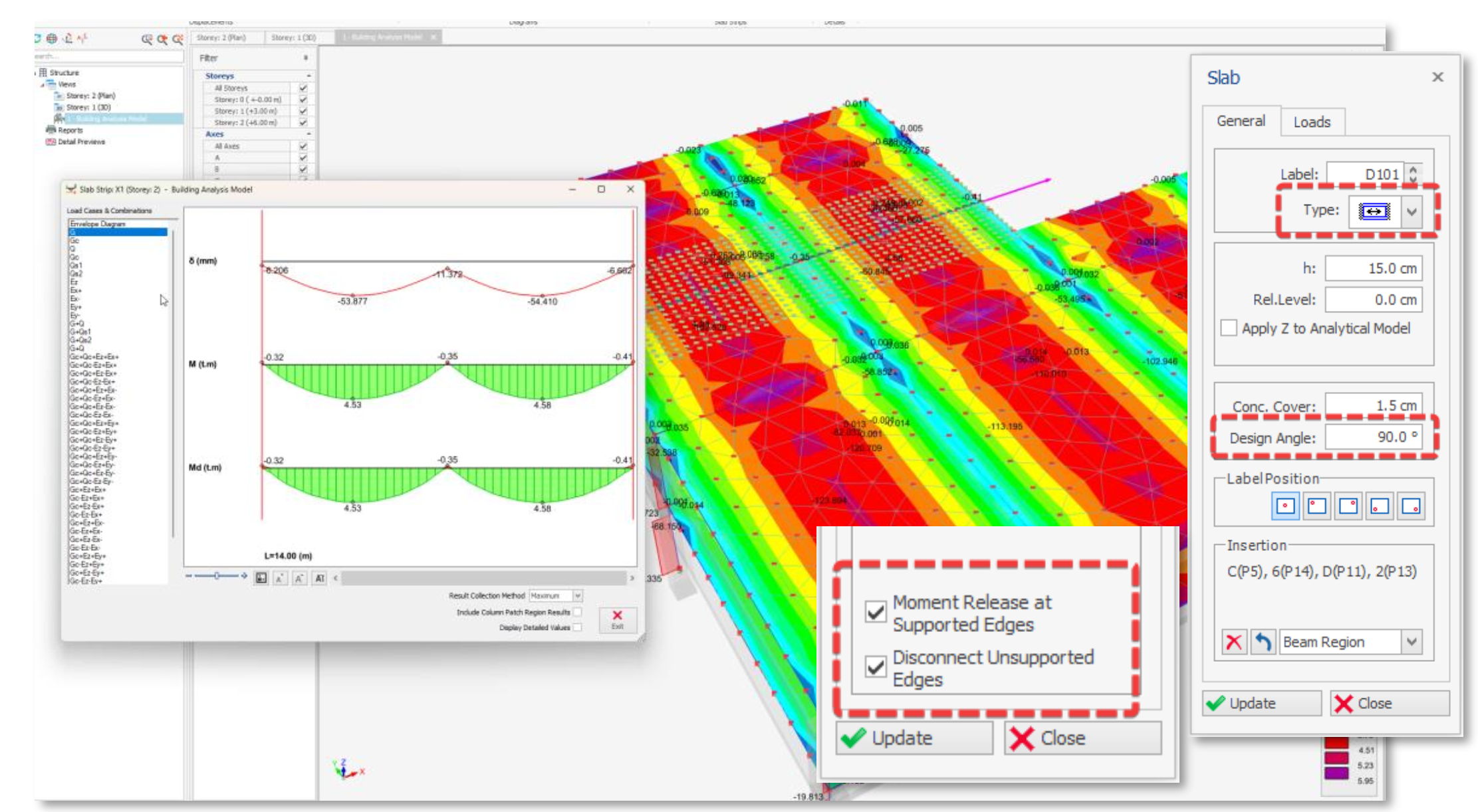 One-Way Slab Edge Releases