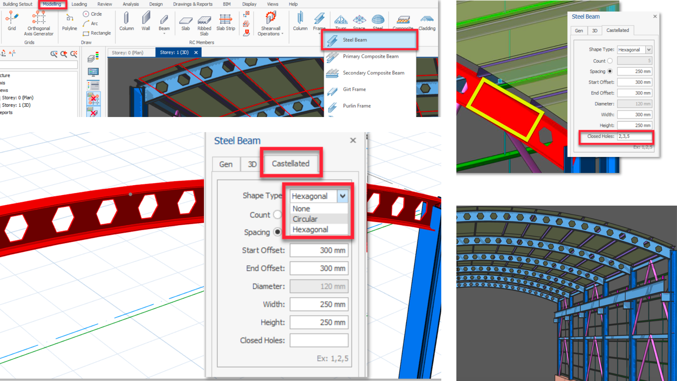 Simple Process for Inserting a Castellated Beam in ProtaStructure