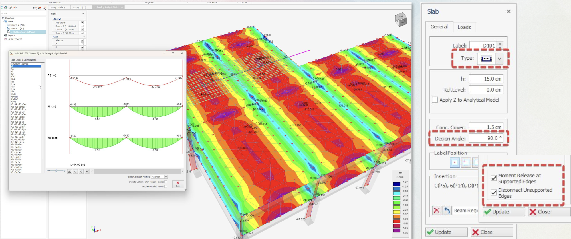 ProtaStructure 2025 Design Improvements - One-Way Slab Edge Releases​