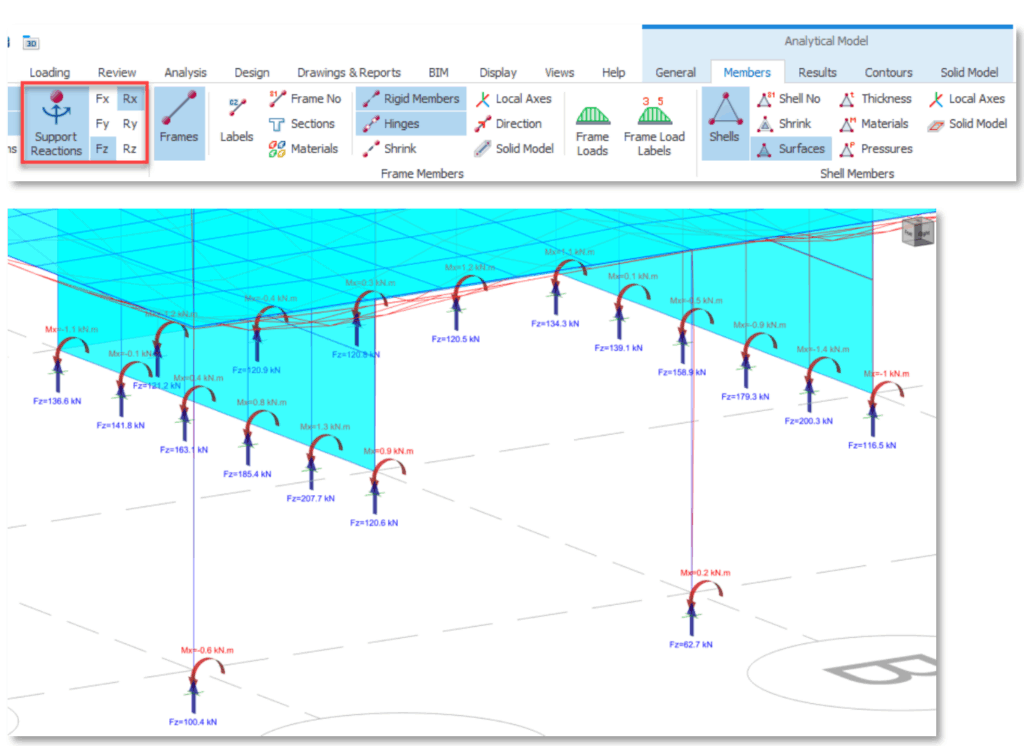 Improved Support Reaction Display