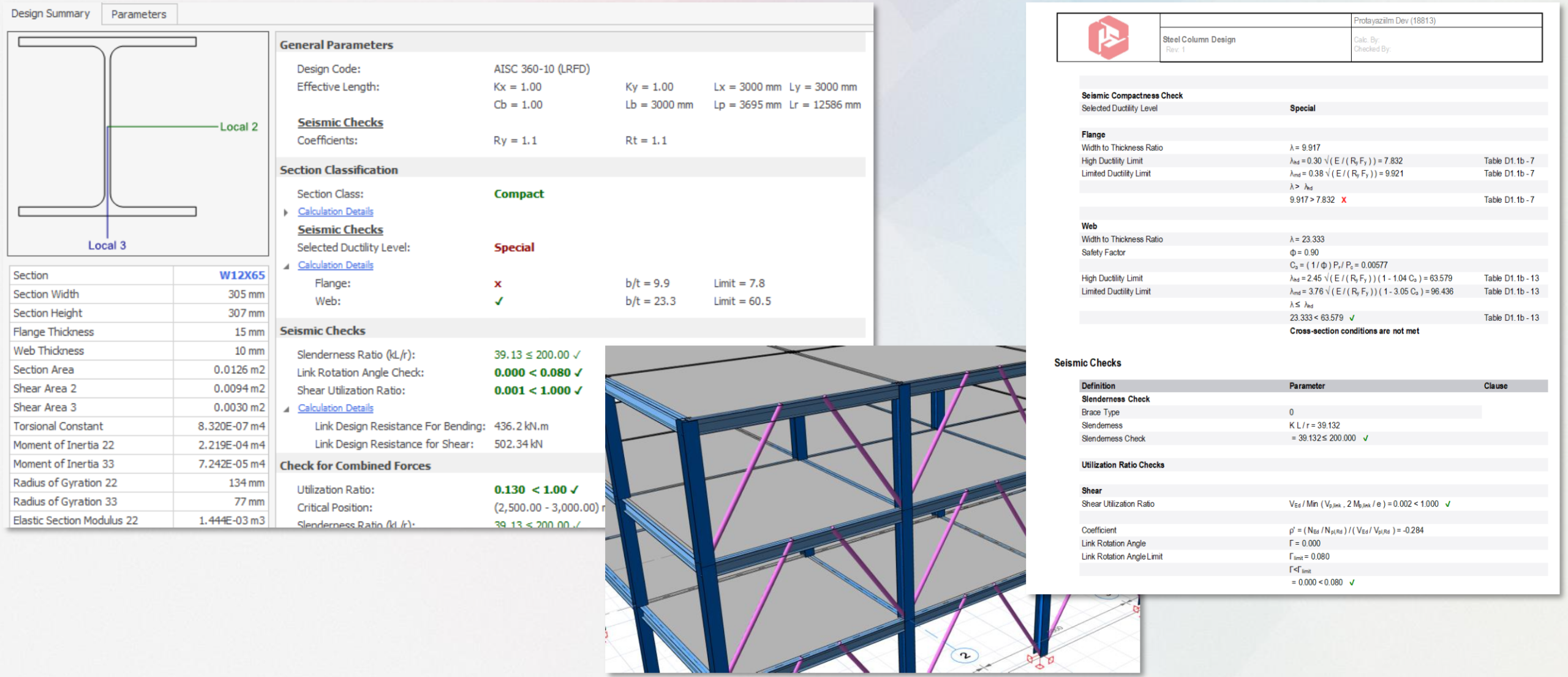 ProtaStructure 2025 - Steel Seismic Design Check